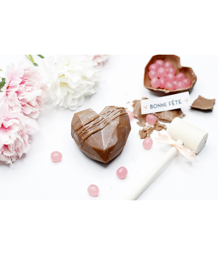 Kit Coeur à casser en chocolat - "BONNE FETE"