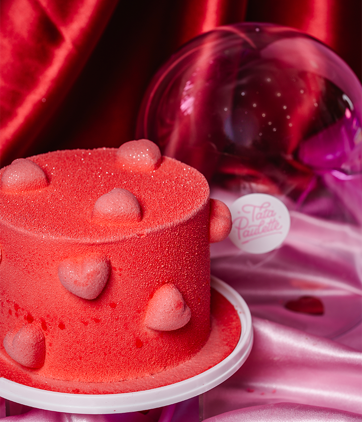 Mini Rétro Cake Sous Cloche - Façon Framboisier