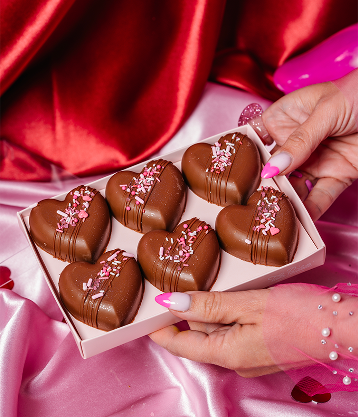 Coffret Coeurs en guimauves - Chocolat au lait