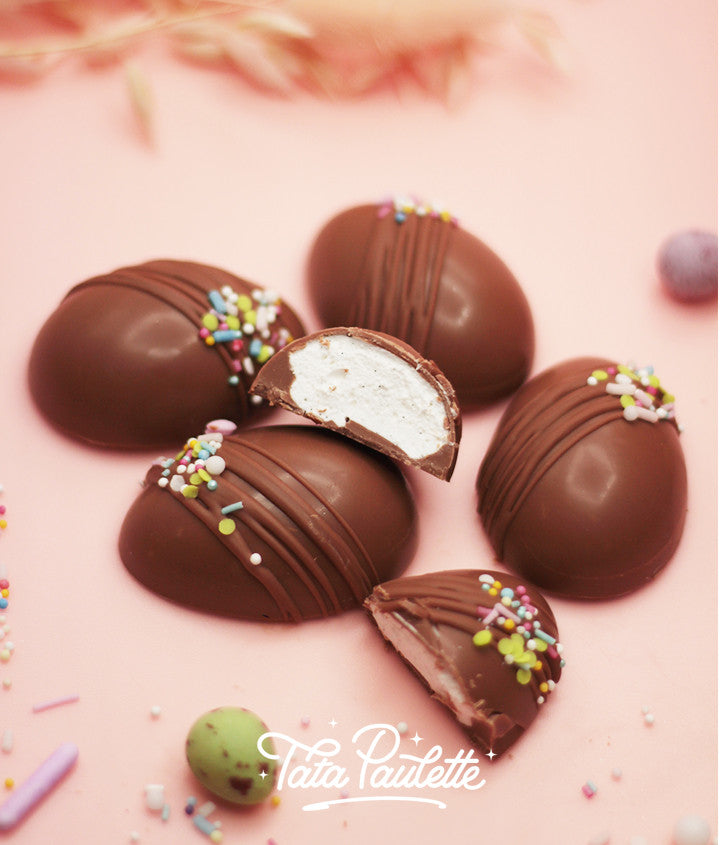 Boîte 12 Oeufs guimauves - Chocolat au lait